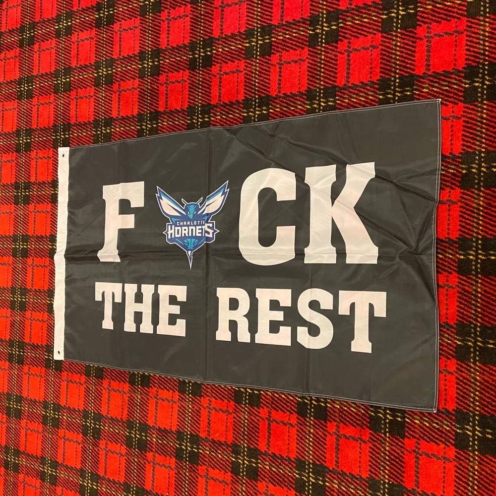 Brand new Charlotte Hornets banner flag